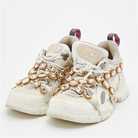 flashtreck gucci|Gucci flashtrek with crystals white.